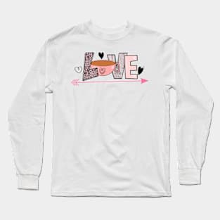 Love Coffee, Coffee Lover Gift for Women Long Sleeve T-Shirt